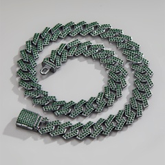 Trend Hip-Hop HipHop Kubanische Kette Smaragd Diamant Paar Halskette