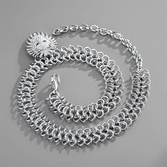 iron chain pendant lion head Cuban chain hip hop necklace