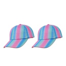 Korean widebrimmed sunshade caps childrens hat blue pink rainbow striped baseball cappicture9