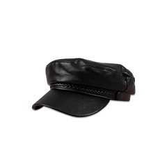 fashion black hat wide-brimmed sunscreen leather army cap