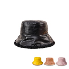 Korean fashion warm and cold hat wide-brimmed plush double-sided leather fisherman hat