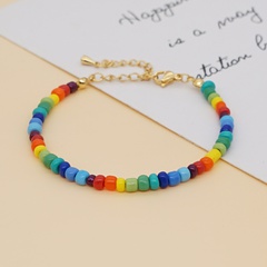 vente en gros bracelet de perles géométriques bracelet simple en verre coloré femme