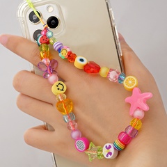 fashion female ornaments ethnic style resin smiley face mobile phone lanyard