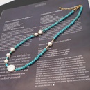 Retro ethnic turquoise clavicle chain bohemian pearl necklacepicture7
