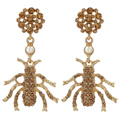 fashion diamond earrings exaggerated personality bee earrings