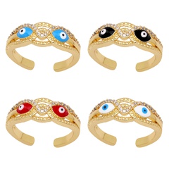creative hollow Devil's eye opening dripping oil eye fashion ring hand jewelry
