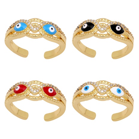 creative hollow Devil's eye opening dripping oil eye fashion ring hand jewelry's discount tags