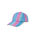 Korean widebrimmed sunshade caps childrens hat blue pink rainbow striped baseball cappicture13