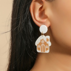 fashion cartoon geometric contrast color igloo acrylic earrings