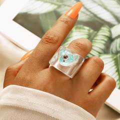 fashion jewelry cute animal blue resin single acrylic bear ring