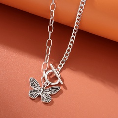 Fashion Butterfly Metal Punk Retro Distressed Insect Shape Necklace Jewelry