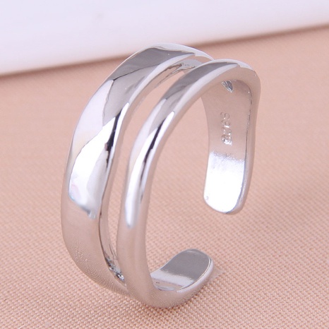 Koreanisches hohles Modemetall einfache Persönlichkeit Kupfer offener Ring's discount tags