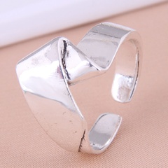 Silber breiter Mode Metall einfache Persönlichkeit Kupfer offener Ring