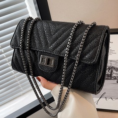 Women's new fashion texture rhombus chain single-shoulder messenger bag