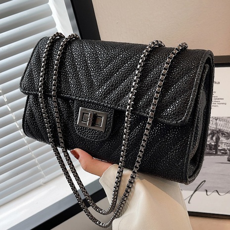 Nouveau sac de messager à une épaule avec chaîne en losange à texture de mode pour femmes's discount tags