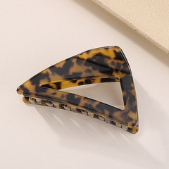 beige leopard triangle Personalized Retro Triangle resin Hair Clip