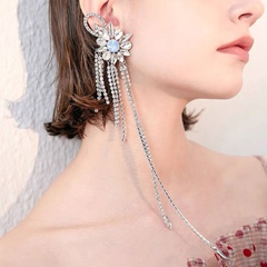 Boho Geometric Fringe Earrings Fashion Diamond Alloy Earrings