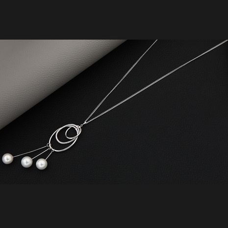 collier de cuivre incrusté de perles creuses géométriques simples's discount tags