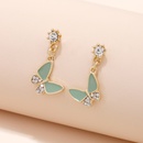 fashion butterfly oil drop metal geometric alloy inlaid rhinestone earringspicture5