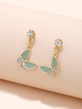 fashion butterfly oil drop metal geometric alloy inlaid rhinestone earringspicture6