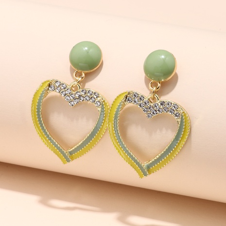 retro heart dripping oil rhinestones heart earrings jewelry's discount tags