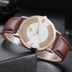 fashion new simple contrast color men's business casual quartz watch