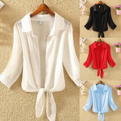 summer collar white red sun protection cardigan small shawl