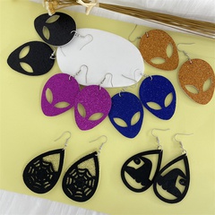 Funny Alien witch hat Spider Web Alloy Hollow Out Women'S Drop Earrings 1 Pair