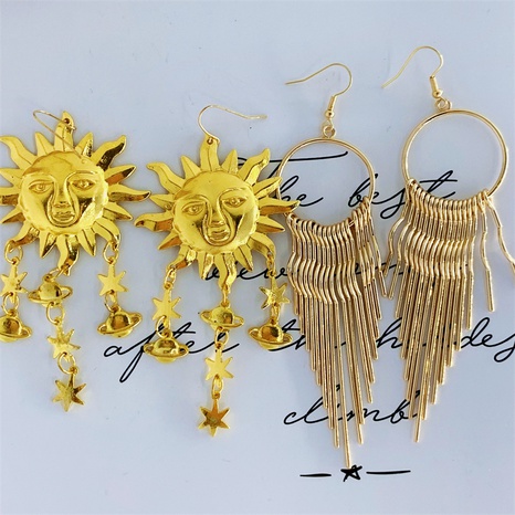 Fashion Sun Tassel Alloy Women'S Drop Earrings 1 Pair's discount tags