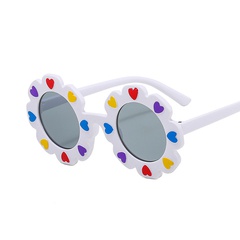 Sweet Heart Shape Pc Round Frame Full Frame Kids Sunglasses
