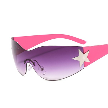 European and American New Y2g Millennium Hot Girl Sunglasses Integrated Pilot Sunshade Sunglasses Five-Pointed Star Cross-Border Glasses—2