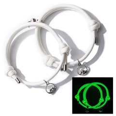 Simple Style Geometric Alloy Luminous Couple Bracelets 2 Pieces
