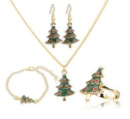 Fashion Christmas Tree Alloy Enamel Women'S Bracelets Earrings Necklace