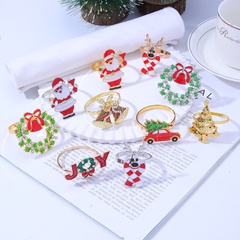 Christmas Fashion Christmas Tree Letter Bell Alloy napkin rings 1 Piece