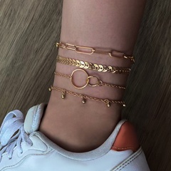 Fashion Geometric Alloy Plating Women'S Anklet 4 Pieces