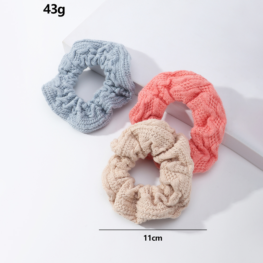 Sweet Solid Color Knit Hair Tie 3 Piecespicture1