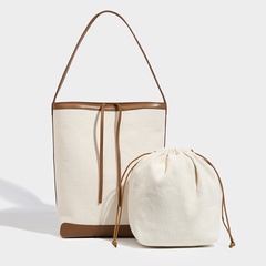 Women'S Large Summer Autumn Pu Leather Geometric Fashion Bucket Open Tote Bag