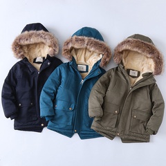 Fashion Solid Color Patchwork Polyester Boys Outerwear