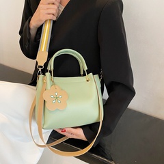 Women'S Medium Summer Pu Leather Solid Color Flower Fashion Bucket Zipper Tote Bag