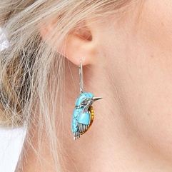 Bohemian Bird Alloy Plating Turquoise Women'S Earrings 1 Pair