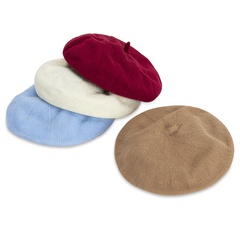 Women'S Retro Solid Color Sewing Eaveless Beret Hat