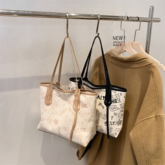 Women'S Medium Pu Leather Letter Fashion Square Zipper Tote Bag