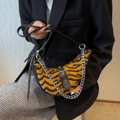 Women'S Small Canvas Zebra Fashion Dumpling Shape Zipper Underarm Bag
