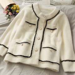 Fashion Color Block Twilled Satin Single Breasted Coat Casual Jacket
