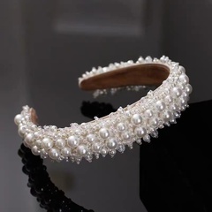 Fashion Solid Color Imitation Pearl Inlay Pearl Hair Band 1 Piece