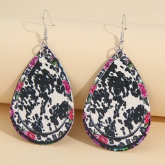 Fashion Water Droplets Pu Leather Women'S Earrings 1 Pair