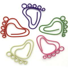 Cartoon cute foot shape student office storage paper clip color random
