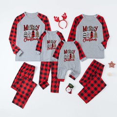 Fashion Letter Polyester Printing Pants Sets Straight Pants T-shirt Family Matching Outfits