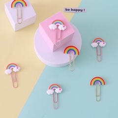 Cute creative shape cartoon rainbow pvc soft glue paper clip