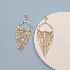 Fashion Heart Shape Alloy Inlay Rhinestones Women'S Drop Earrings 1 Pair